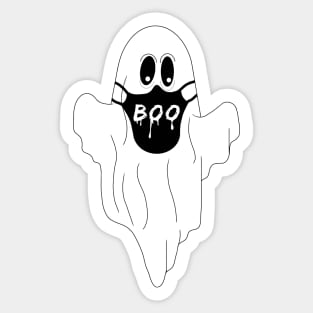 Ghost Wearing Boo Mask Sticker